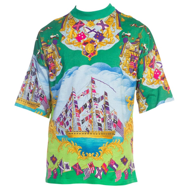1990s Gianni Versace Miami Collection Printed TShirt For Sale at 1stdibs