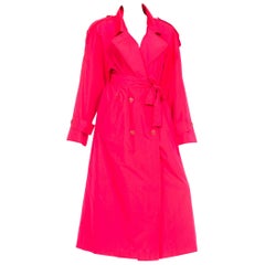 Trench-coat de pluie rose fluo saumon