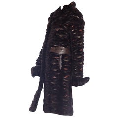 Fendi Mink & Shagreen Fur & Leather Coat