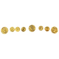 Cartier Set of 8 Vermeil Goldtone Logo Shank Buttons in Box