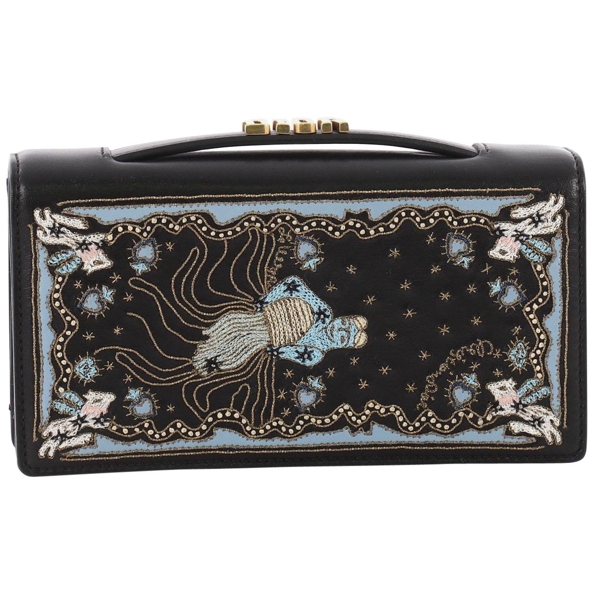 Christian Dior Tarot Pouch Embroidered Leather