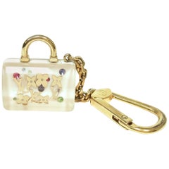 LOUIS VUITTON White Inclusion Speedy Key Holder and Bag Charm