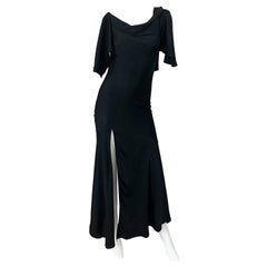 John Galliano 2000s Sexy 1930s Style Black One Cold Shoulder 90s Size 6 / 8 Gown