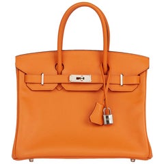 2009 Hermes Orange H Epsom Leather Birkin 30cm