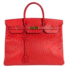 Hermès Birkin 40 Ostrich Bougainvillea PHW