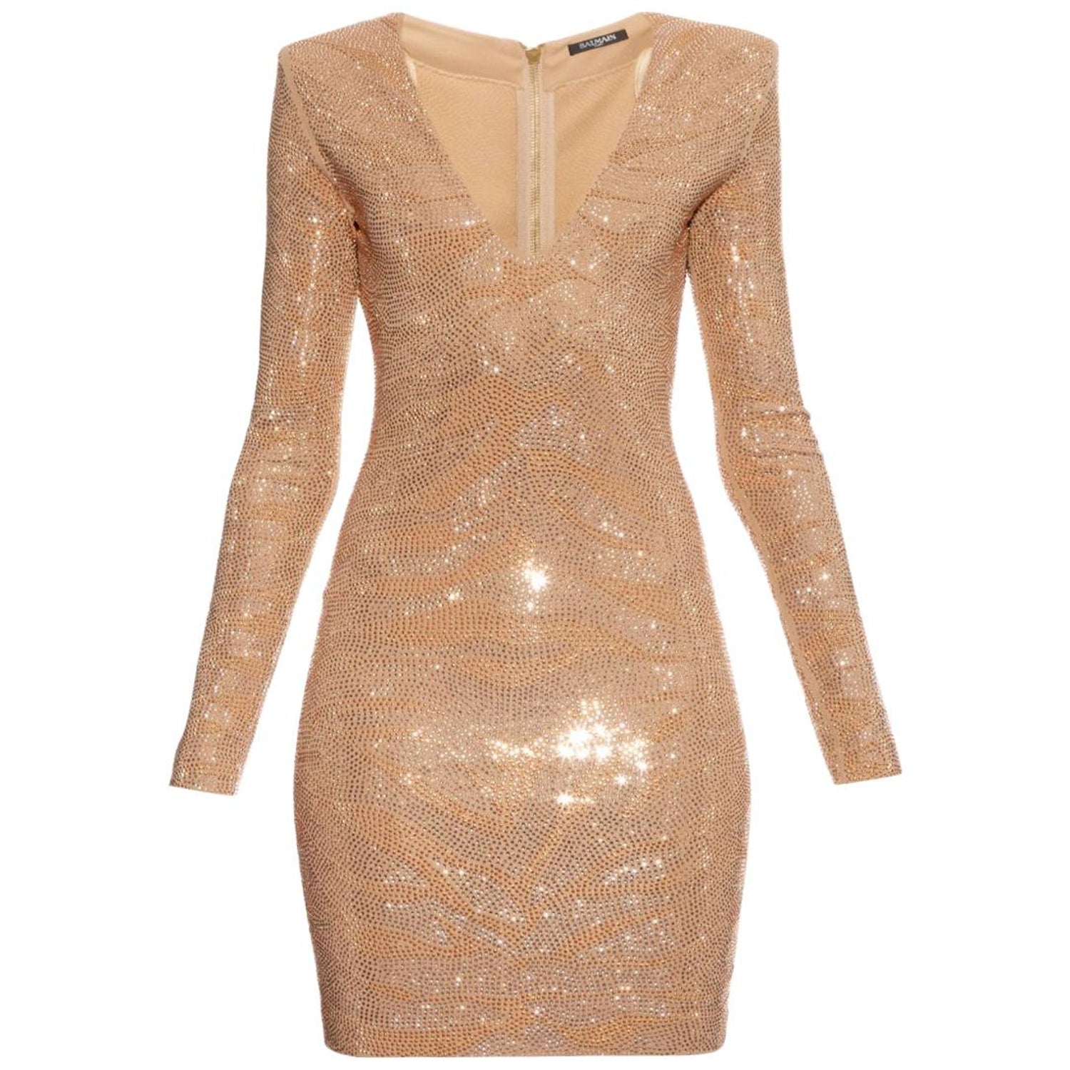 Balmain Lace-Up Ribbed Stretch-Knit Mini Dress For Sale at 1stDibs
