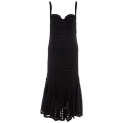 Alexander McQueen Black Silk Chiffon Evening Dress, Fall 2005