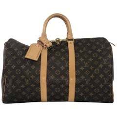  Louis Vuitton Monogram Keepall 45 Top Handle Travel Bag