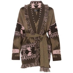 Alanui Fringed Cashmere Jacquard Cardigan