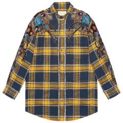 Gucci Embroidered Plaid Oversized Shirt