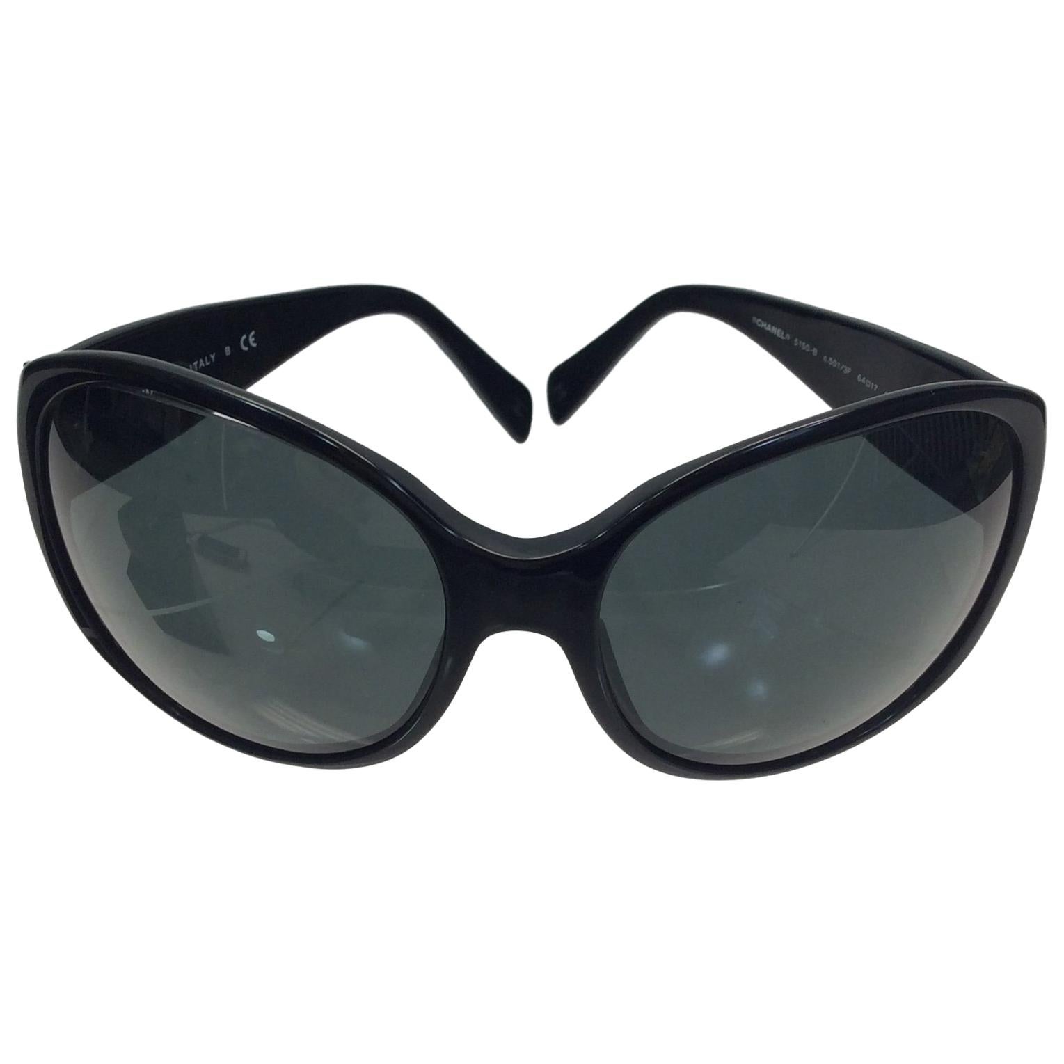 Chanel Black Studded Sunglasses For Sale