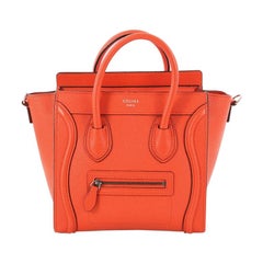 Celine Luggage Handbag Grainy Leather Nano