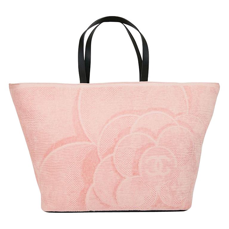 CHANEL Beach Bag in Pink terry Cloth For Sale at 1stdibs