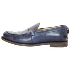Gucci Navy Men's Penny Loafers w/ Web Sz 9