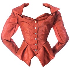 Vivienne Westwood red lurex and tulle corset blouse, S/S 1997