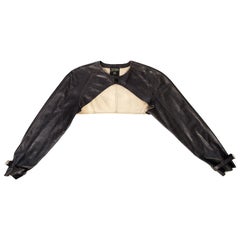 Jean Paul Gaultier black leather cropped jacket, S/S 2001