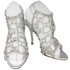 Antique Gucci Rhinestone Encrusted GG Heels