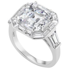 Art Deco Style Square Cubic Zirconia Halo Style Silver Ring