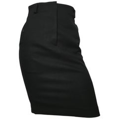 Azzedine Alaia 1980s Black Pencil Skirt with Pockets Size 4.
