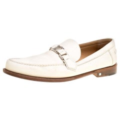 Louis Vuitton Off White Leather Major Loafers Size 45
