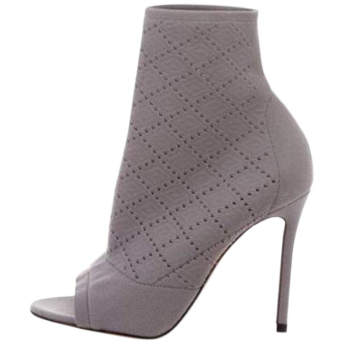 Gianvito Rossi Knit Peep-Toe Ankle 