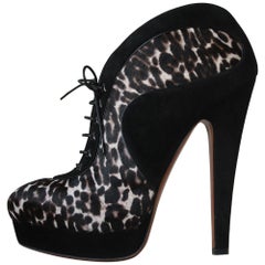 Azzedine Alaïa Calf-Hair Leopard-Print Boots 