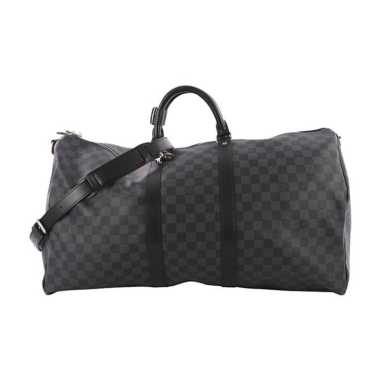 Louis Vuitton Damier Graphite Keepall Bandouliere 45 Duffle Bag with Strap  For Sale at 1stDibs