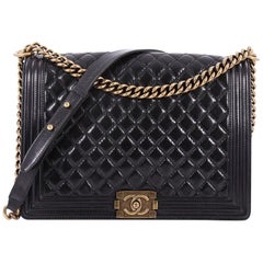 Chanel Boy Flap Bag Quilted Glazed Calfskin Large