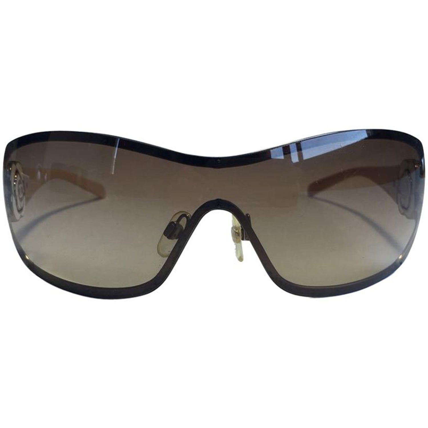 CHANEL Mask Sunglasses in Metal and Beige Plastic Branches For Sale at  1stDibs