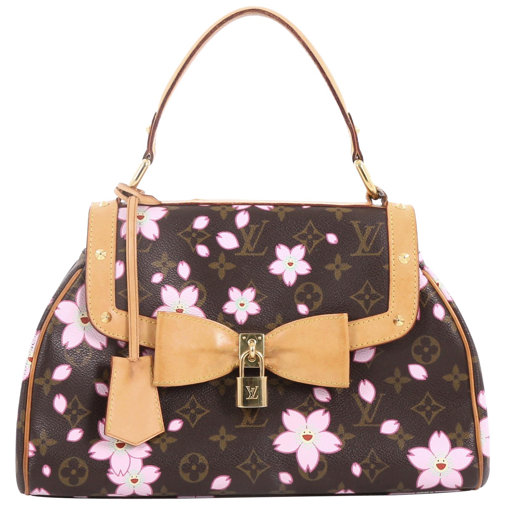 Louis Vuitton Limited Edition Pink Canvas Cherry Blossom Sac Retro