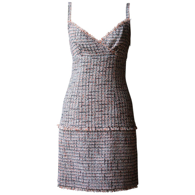 Chanel Tweed Fringe Mini Dress at 1stDibs