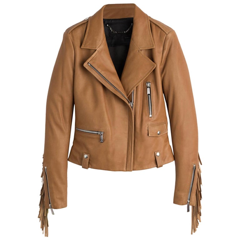 Barbara Bui Fringe Leather Jacket For Sale at 1stDibs