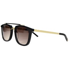 Pared Black/Gold Camels & Caravans Aviator Sunglasses w/ Brown Lenses rt. $270