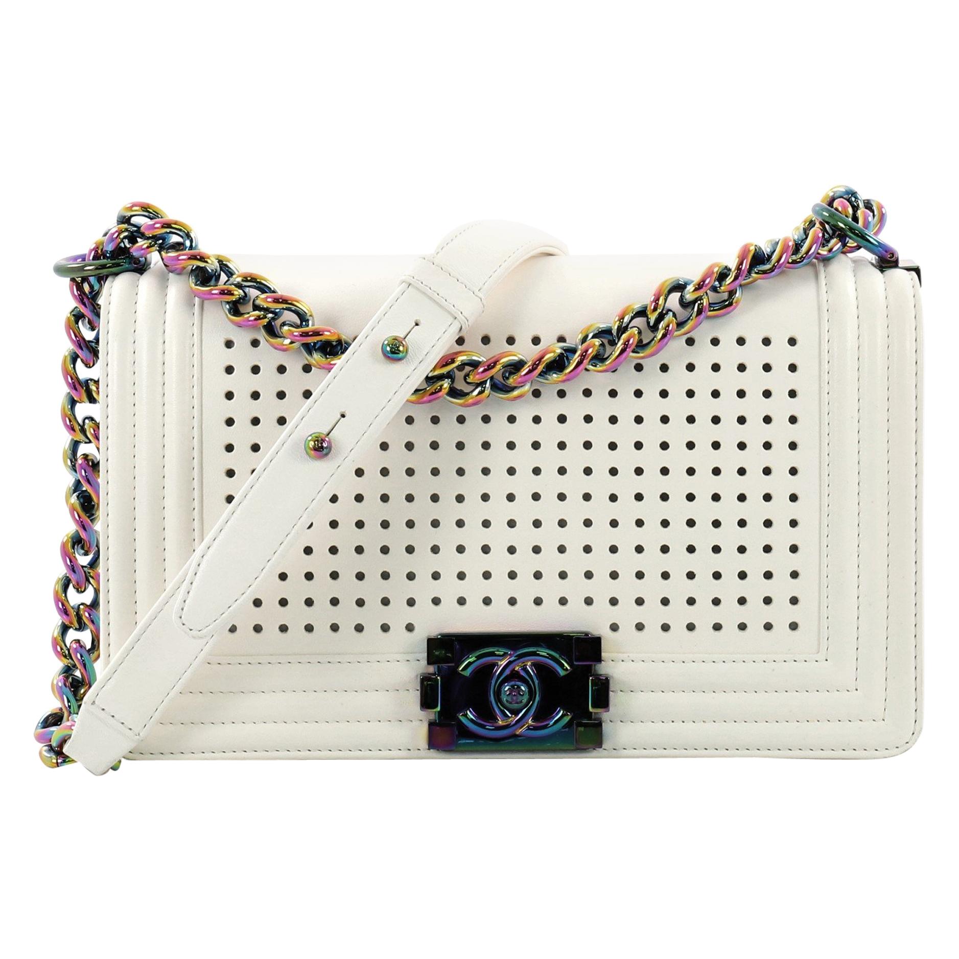 Chanel Boy Flap Bag LED Perforated Leather Small