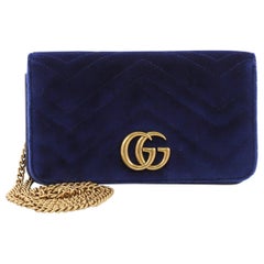 Gucci GG Marmont Chain Flap Bag Matelasse Velvet Mini