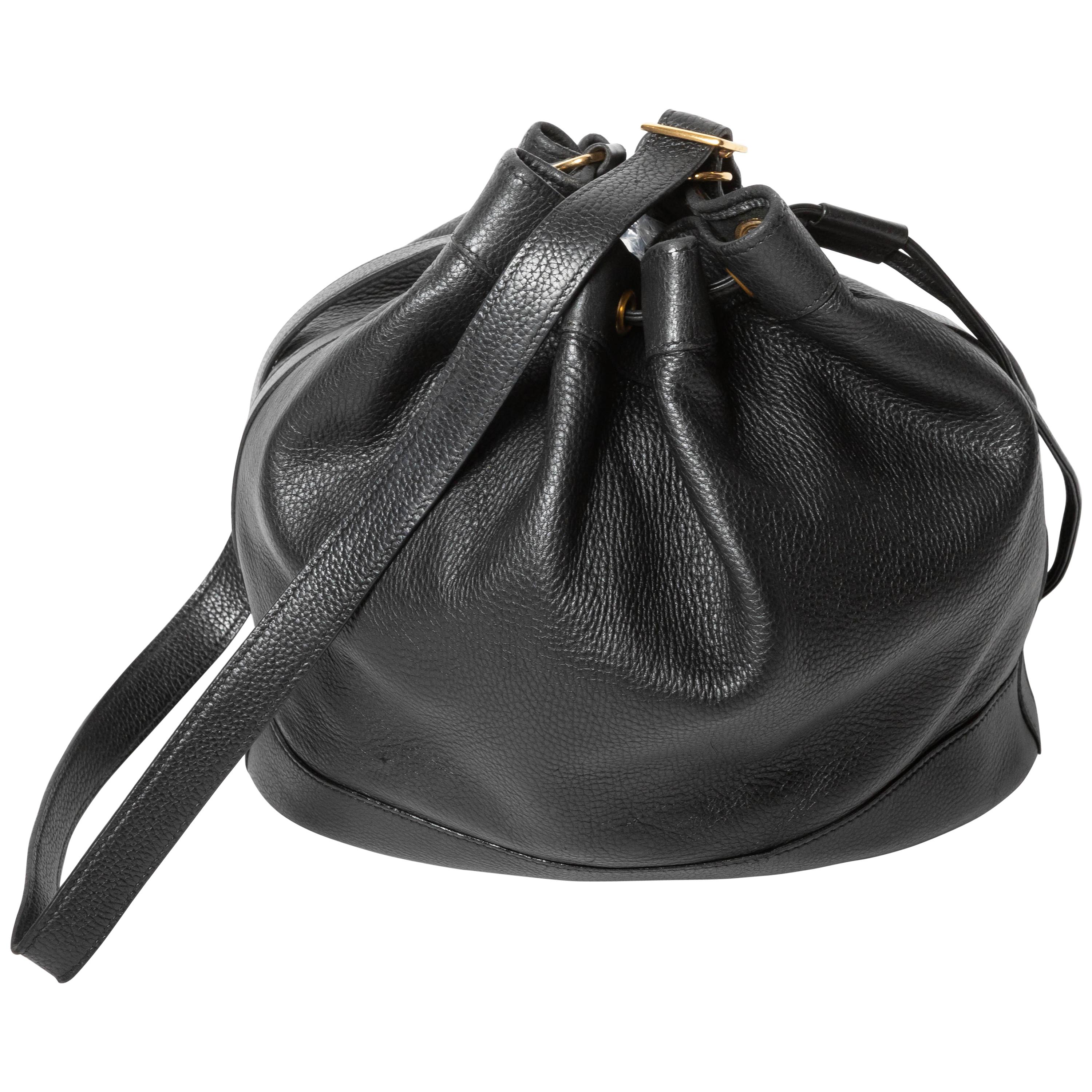 Hermes Market Bag in Black Leather For Sale