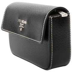 Small Prada Black Pigskin Leather Clutch / Wallet