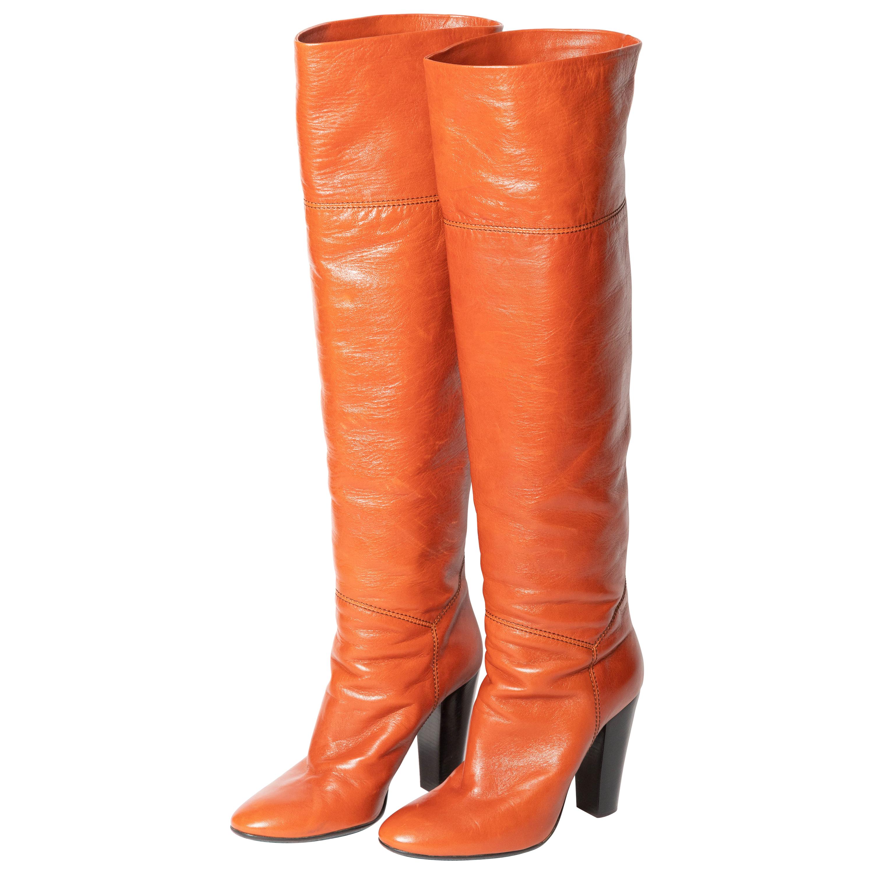 Giuseppe Zanotti Over the Knee Boots in Cognac - Size 39 For Sale
