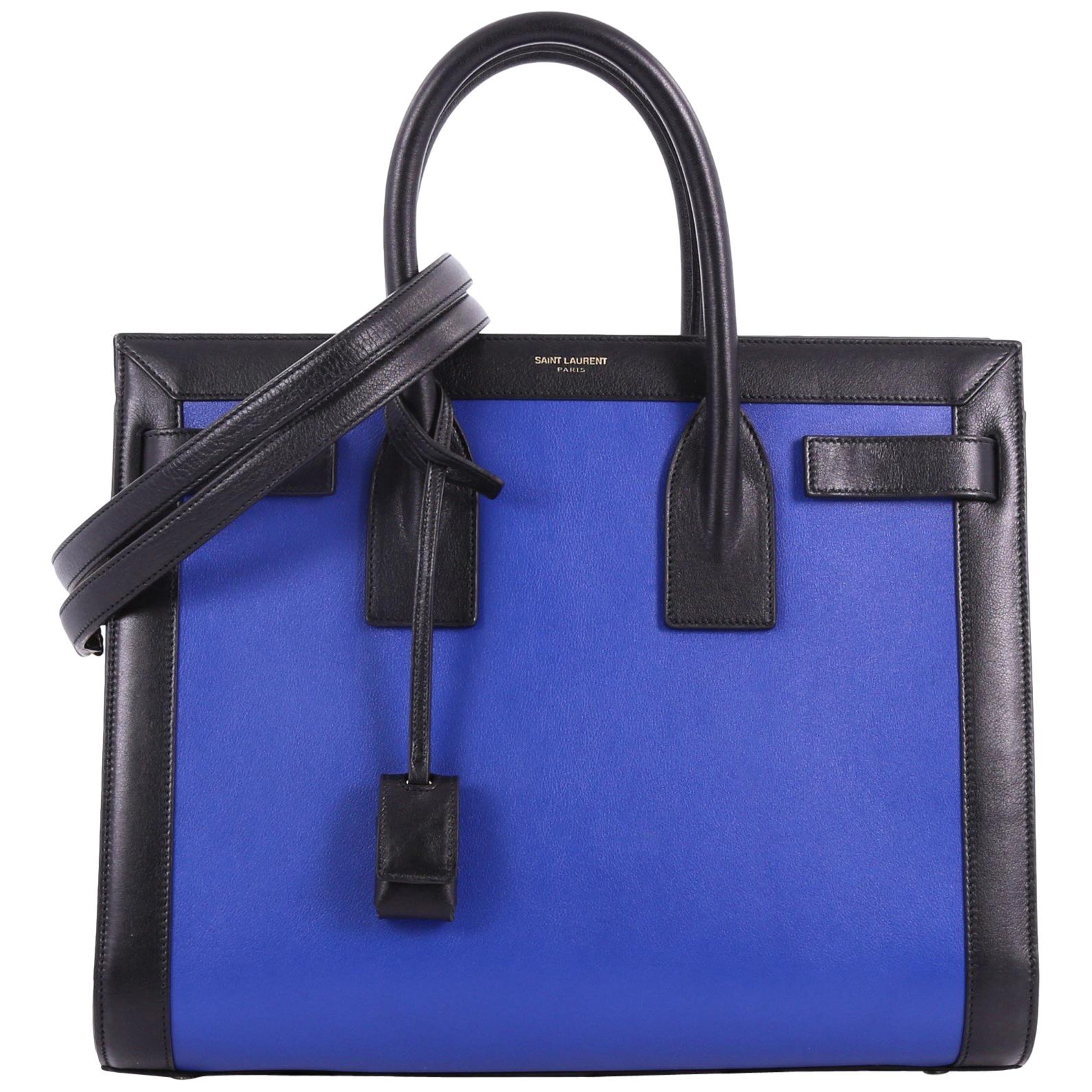 Saint Laurent Bicolor Sac de Jour Handbag Leather Small