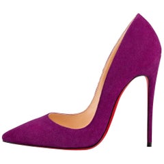 Christian Louboutin NEW Purple Suede So Kate Evening Pumps High Heels in Box