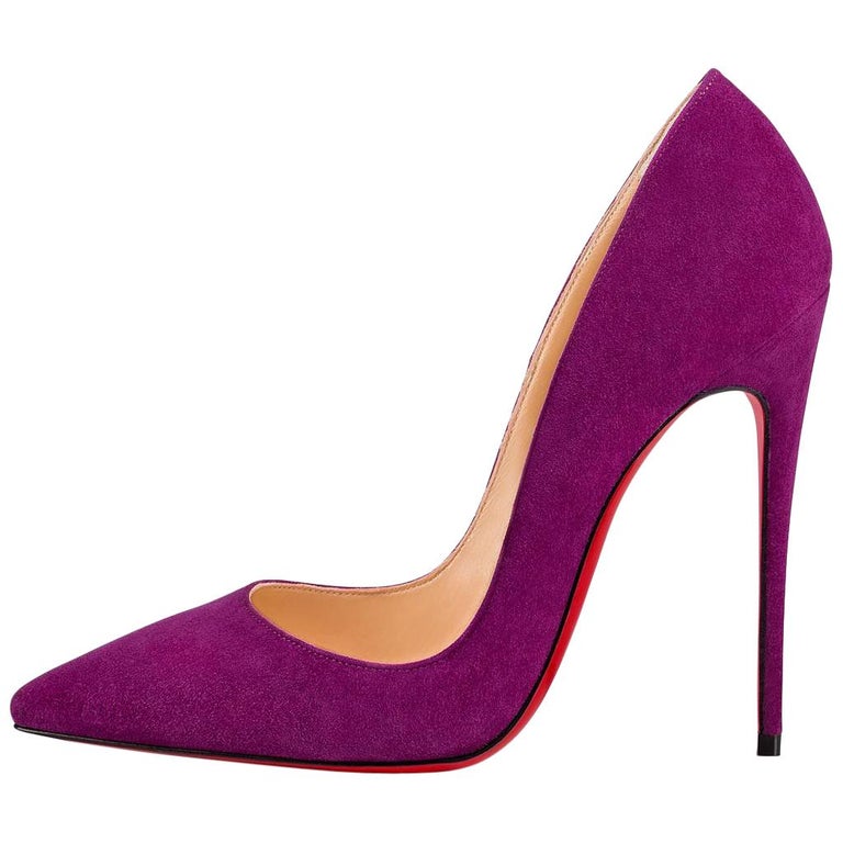 Christian Louboutin NEW Purple Suede So Kate Evening Pumps High Heels ...