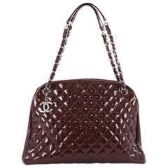 Chanel Just Mademoiselle Handbag Quilted Patent Large