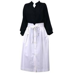 Gucci Cotton Poplin Trapunto Waist Skirt, Vintage Old Stock