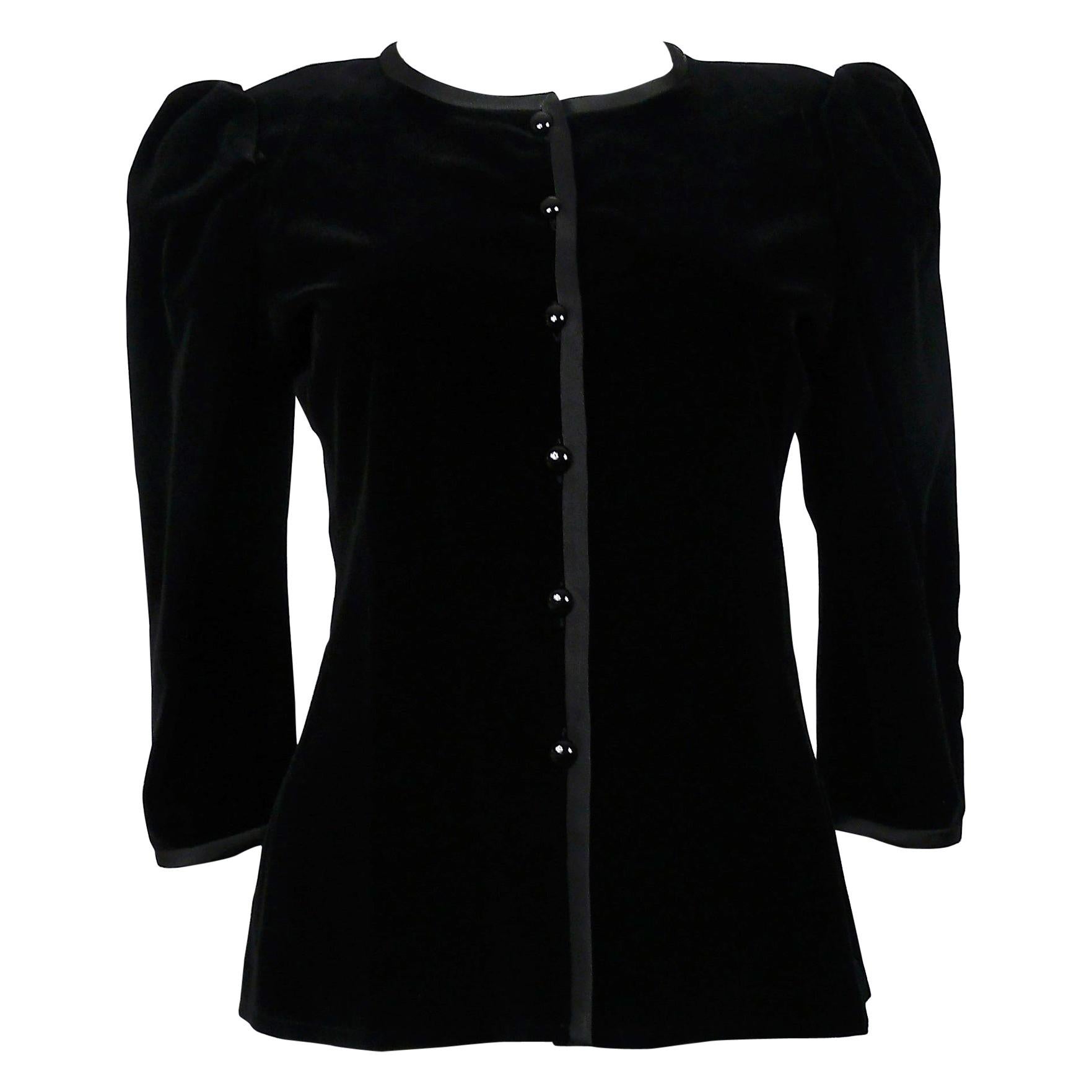 Yves Saint Laurent YSL Vintage Classic Black Velvet Jacket
