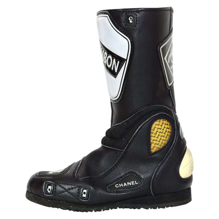 Chanel Vintage Black Leather 31 Cambon CC Motocross Mid Calf Boots Sz 36  For Sale at 1stDibs | chanel motorcycle boots, chanel motocross boots,  chanel moto boots