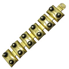 Schiaparelli by Max Boinet black glass star gold-tone bracelet