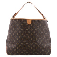 Louis+Vuitton+Delightful+Tote+GM+Brown+Leather+Zipper+Pocket for sale online
