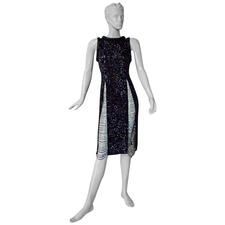 Jean Paul Gaultier Vintage Thigh High Beaded Body Hugging Evening Dress  New! For Sale at 1stDibs | , , thigh hugging