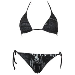 John Galliano Gazette Print Bikini Swimsuit, S / S 2011, Size US 4