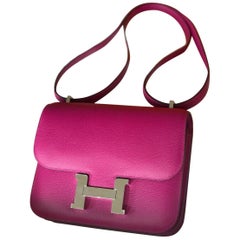 Hermes Bag Rose Pourpre Evercolor Phw Constance Mini Bag